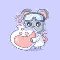 Cute mouse scientist with a love