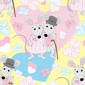 Cute mouse seamless pattern