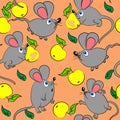 Cute mouse seamless pattern. animal texture Royalty Free Stock Photo