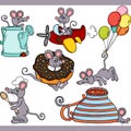 Cute mouse set digital elements Royalty Free Stock Photo