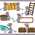 Cute mouse set digital elements Royalty Free Stock Photo