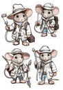 Cute mouse traveler sticker set