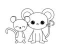 cute mouses animals isolated icon