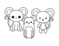 cute mouses animals isolated icon