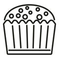Cute muffin icon outline vector. Cake food