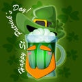 Cute mug with beard and hat for st patricks holiday