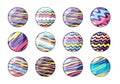 Cute multicolor striped balls isolated on white. Vector illustration