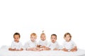 group of cute multiethnic toddlerboys and girls