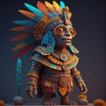 a cute mummy wearing aztec custome