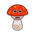 cute mushroom cartoon character simple vector