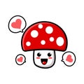 Cute mushroom cartoon mascot character