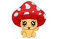 Cute Mushroom Character Design Illustration