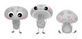 Cute mushroom character set