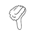 Cute mushroom in doodle style. Black and white vector illustration. Autumn decoration. Forest mushroom. Isolated on