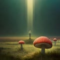 Cute mushroom growing wild - ai generated image Royalty Free Stock Photo