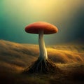 Cute mushroom growing wild - ai generated image Royalty Free Stock Photo