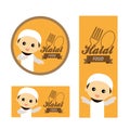 Cute Muslim character promoting Halal
