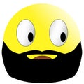 Cute muslim emoticon, emoji with mustache and beard - illustration