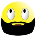 Cute muslim emoticon, emoji with mustache and beard - illustration