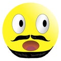 Cute muslim emoticon, emoji with mustache and beard - illustration