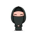 Cute muslim girl character wearing black niqab