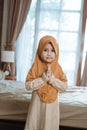 Muslim girl welcoming ramadan