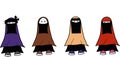 Cute Muslim women use niqab in various colors and models