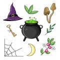 Cute Mystic icon. Cartoon colorful Magical element collection. Royalty Free Stock Photo