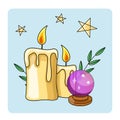 Cute Mystic icon. Cartoon colorful Magical element collection.