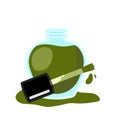 Opened Green Nail Polish Icon for Manicure Pedicure PNG Illustration