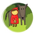 Little Red Riding Hood and Wolf Royalty Free Stock Photo