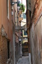 cute narrow street in Venice, Italy during the quarantine