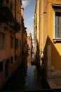 Cute Narrow Water Canal in Venice, Italy