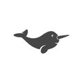 Cute narwhal icon