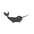 Cute narwhal icon