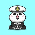 cute navy panda vector