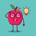 Cute nerd apple character vector illustration in flat style. suitable for icon, symbol,mascot