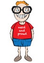 Cute nerd character cartoon