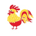 Cute New Year bird symbol design. Rooster cartoon illustration