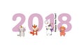 Cute New Year card, banner Royalty Free Stock Photo