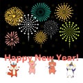 Cute New Year card, banner Royalty Free Stock Photo