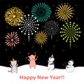 Cute New Year card, banner Royalty Free Stock Photo