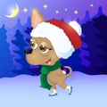 Cute New Year dog. Royalty Free Stock Photo