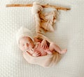 Cute newborn baby girl studio portrait Royalty Free Stock Photo