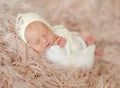 Cute newborn baby girl studio portrait Royalty Free Stock Photo