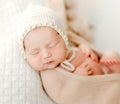 Cute newborn baby girl studio portrait Royalty Free Stock Photo