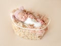 Cute newborn baby girl studio portrait Royalty Free Stock Photo