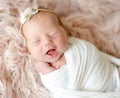 Cute newborn baby girl studio portrait Royalty Free Stock Photo