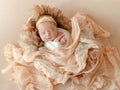 Cute newborn baby girl studio portrait Royalty Free Stock Photo