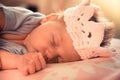 Cute newborn baby princess sleeping